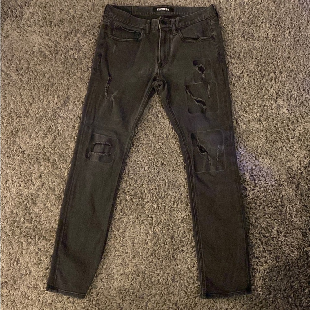 Express men’s Distressed Skinny Leg Jeans